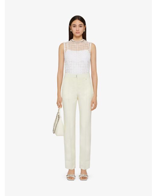 Givenchy White Straight Leg Tailored Trousers