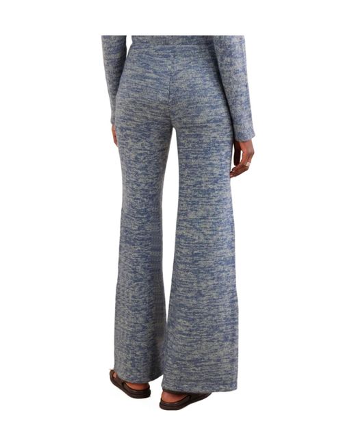 The Elder Statesman Blue Nimbus Knitted Cashmere And Silk-Blend Wide-Leg Pants