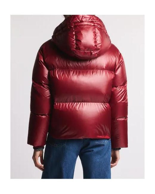Fay Red Hooded Quilted Puffer Jacket