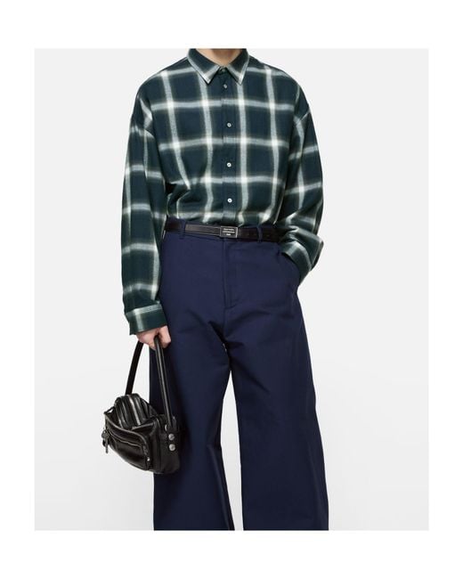 Acne Green Relaxed Fit Long-Sleeve Shirt With Classic Collar for men