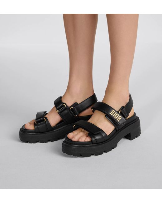 Dior Black Act Platform Sole Sandals