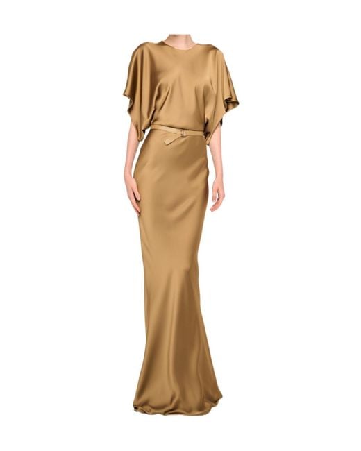 norma kamali reverse obie satin maxi dress Norma Kamali-Reverse Obie Dresses Green-Dresses