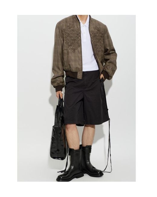 McQueen Black Belt Loop Shorts for men
