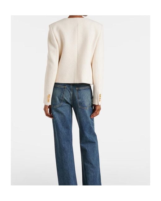 Nili Lotan Natural Crew Neck Casual Jacket
