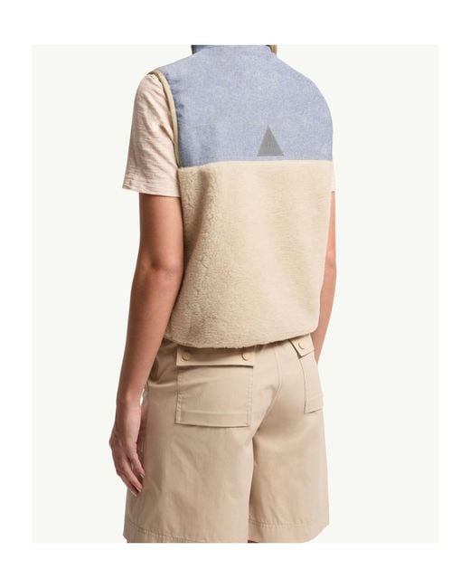 Moncler Blue Grenoble Teddy Chambray Gilet