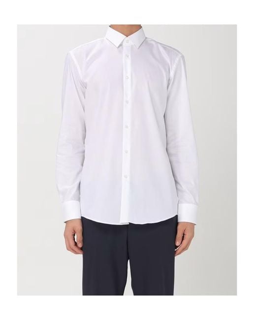 Boss White Boss Button-Up Long-Sleeved Shirt for men