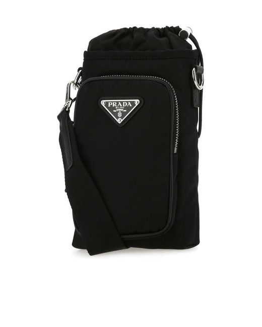 Prada Black Re-Nylon Smartphone Case for men