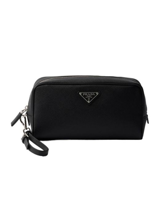 Prada Black Saffiano Pouch for men