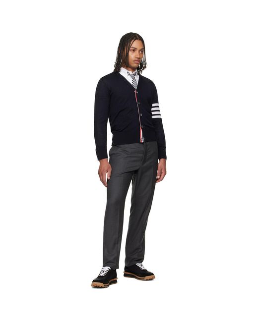 Thom Browne White Sailboat-Jacquard Pinstripe Tie for men