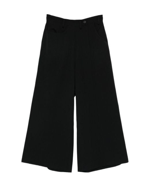 Yohji Yamamoto Black Gabardine Asymmetry Baggy Pants