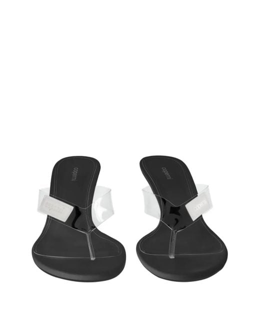 Coperni Black Wedge Thong Sandals