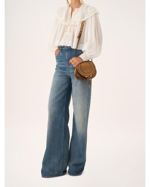 Chloé Brown Small Marcie Leather Shoulder Bag