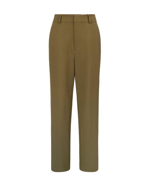 Staud Green Belt-Loop Casual Pants