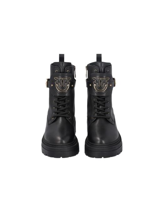 Pinko Black Lace-Up Boots