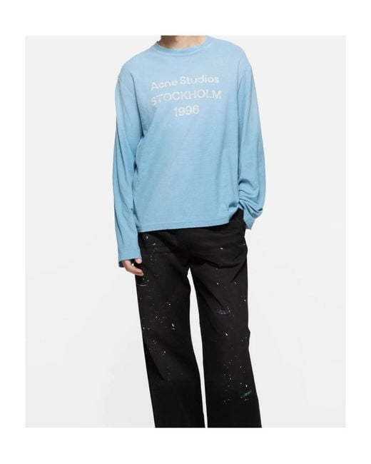 Acne Blue Sprayed 1996 Long-Sleeve T-Shirt for men