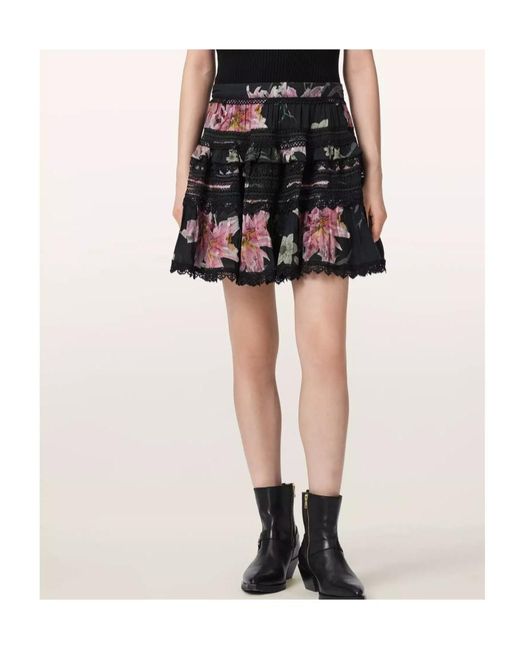 AllSaints Black Printed Skirt