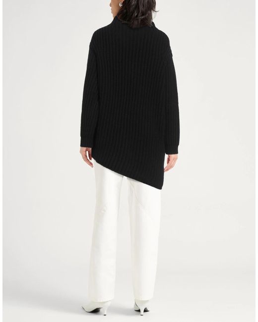 Max Mara Black Solid Color Knitted Turtleneck Sweater