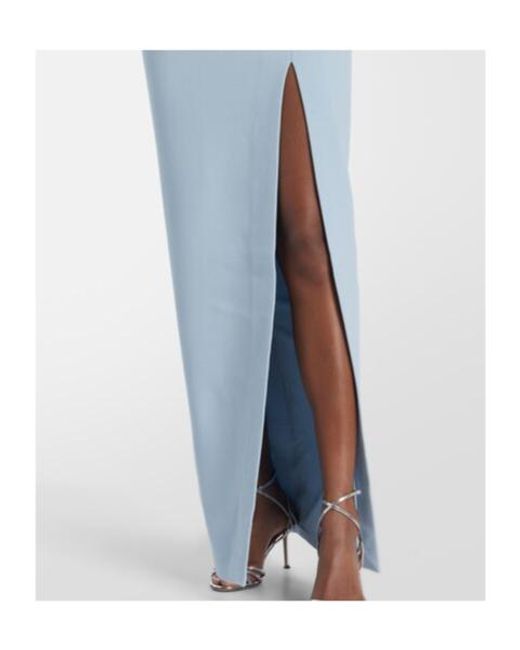 Rebecca Vallance Blue Amery Embellished Puff-Sleeve Gown