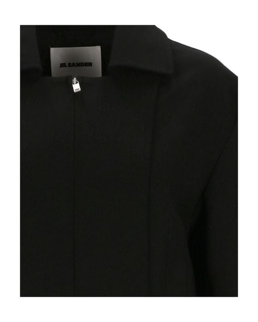 Jil Sander Black Lapel Long-Sleeved Casual Jacket