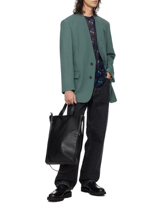 Dries Van Noten Green Single-Breasted Long-Sleeved Jacket for men