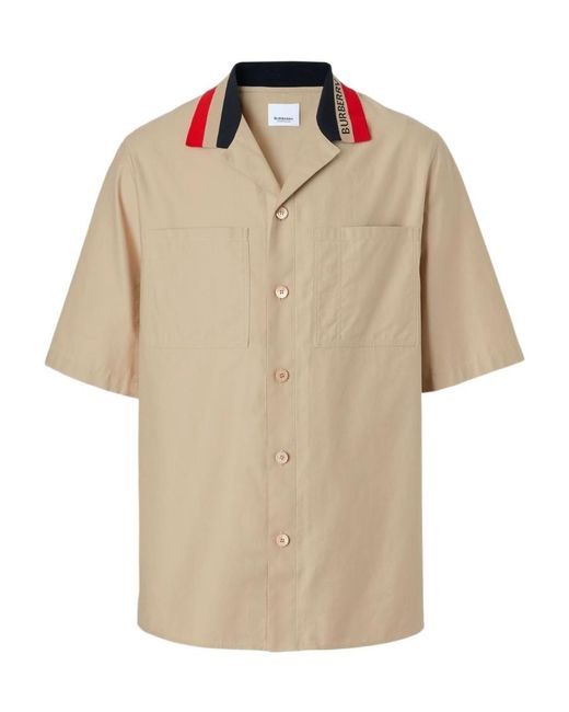 Burberry Natural Logo-Collar Shirt for men