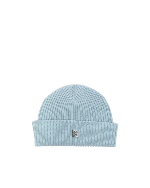 Givenchy Blue Logo Plaque Knit Beanie