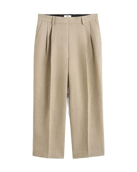 Totême Natural Totême Double-Pleat Cropped Trousers