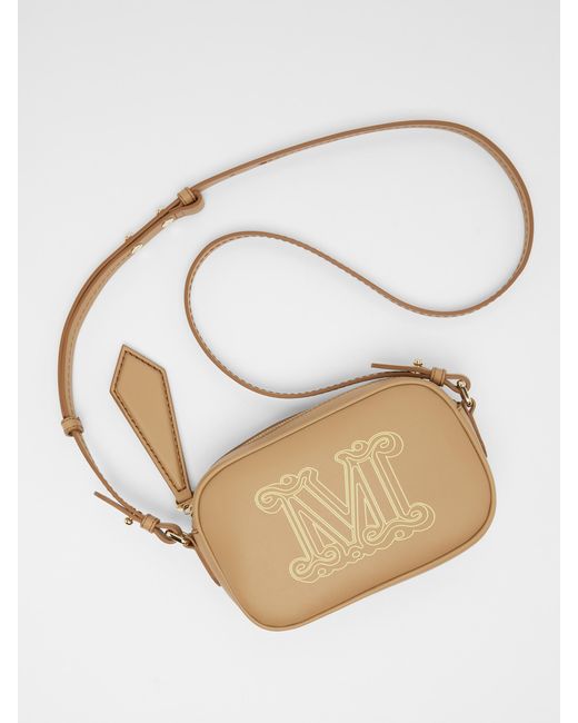 Max Mara Brown Logo Printed Mini Shoulder Bag