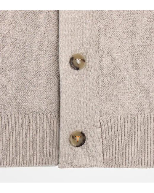 Tod's Natural Long-Sleeved Cardigan for men