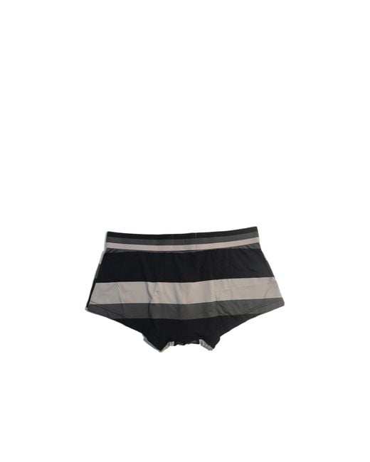 Emporio Armani White Logo Striped Panties for men