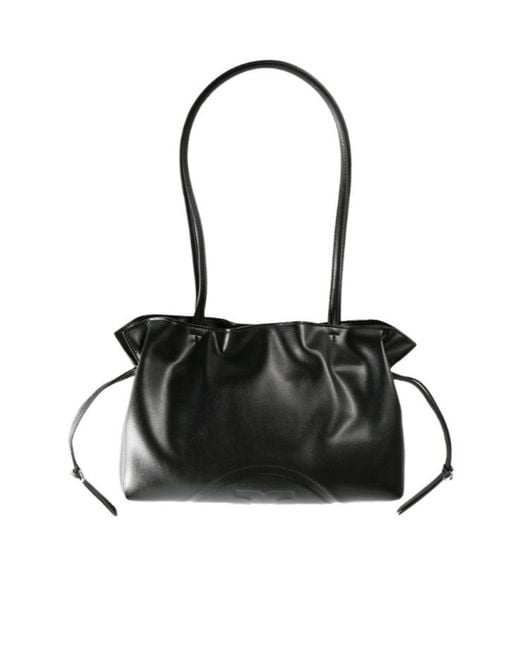 Tory Burch Black Ella Small Drawstring Tote Bag