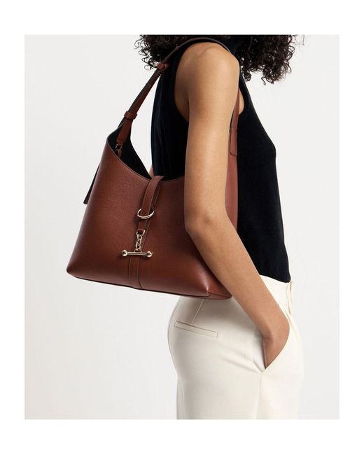 Strathberry Brown Kite Bar-Detail Shoulder Bag