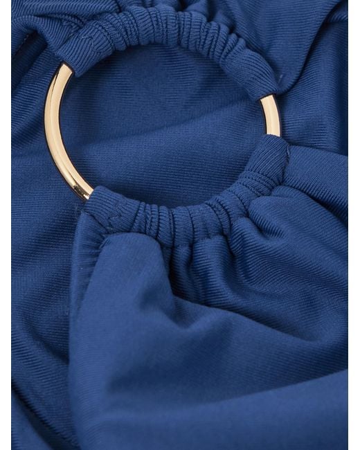 Melissa Odabash Blue Bustier Bikini Top With Embellishments