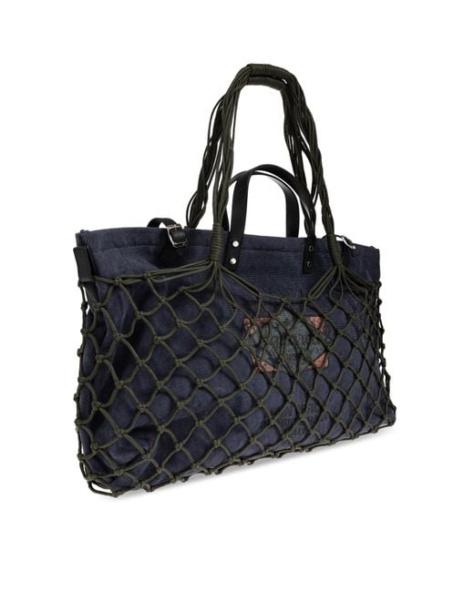 DSquared² Black Net Overlay Tote Bag for men