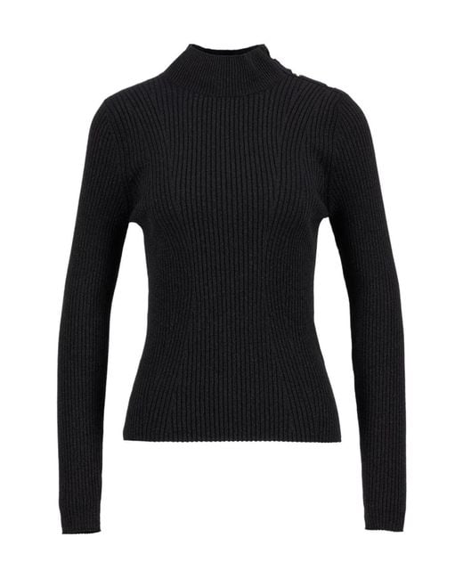 Barbour Black Stella Ribbed Jumper