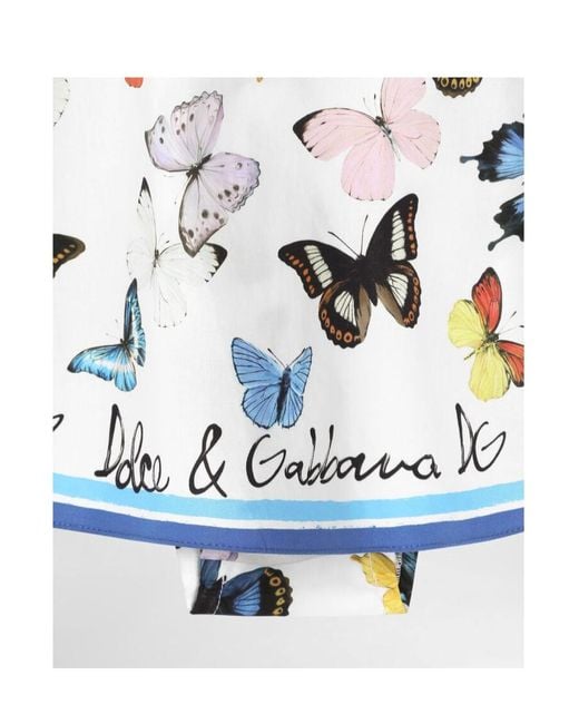 Dolce & Gabbana Blue Butterfly-Print Dress