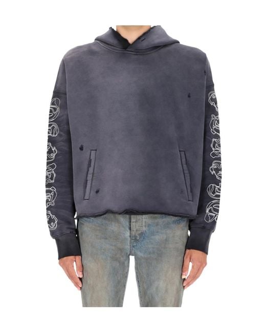 Purple Brand Gray Gothic Outline Hoodie for men