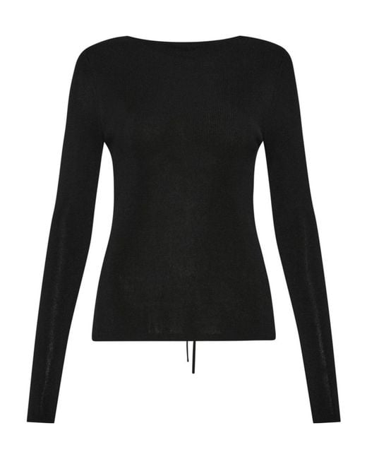 St. Agni Black Ribbed Double-Face Sweater