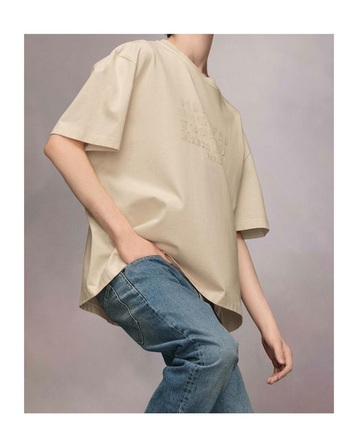 Maison Margiela White Logo Embroidered T-Shirt for men