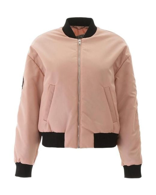KENZO Pink Embroidered Logo Bomber Jacket