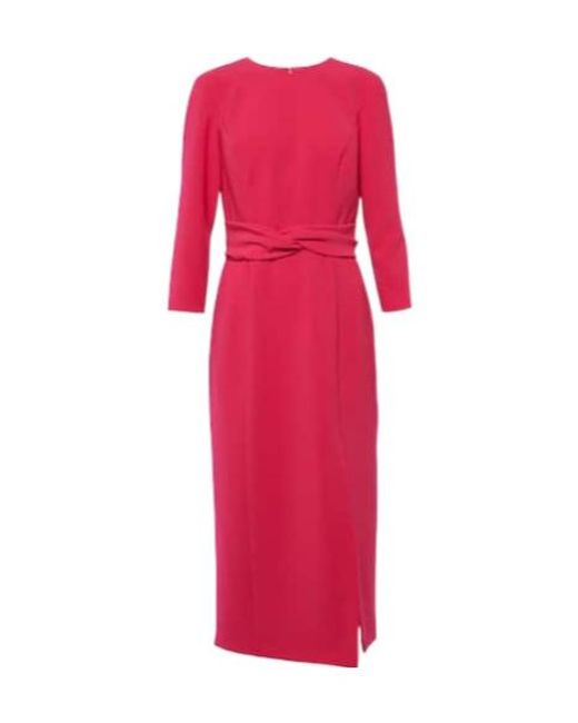 Carolina Herrera Pink Crepe Midi Dress
