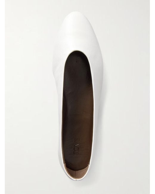 TOVE White Darcy Leather Ballet Flats