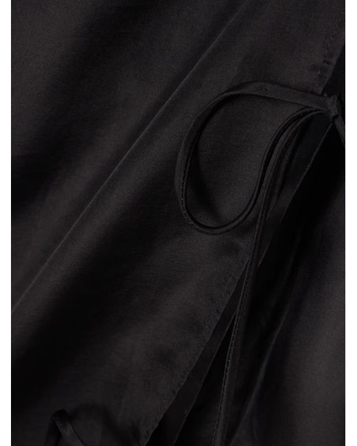LeKasha Black Anzio Tie-Detailed Silk-Tulle Top