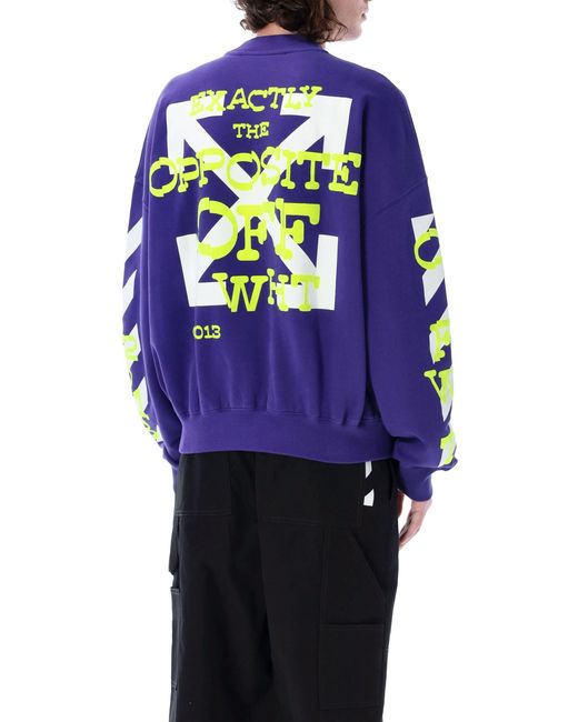 Off-White c/o Virgil Abloh Blue Logo-Print Long-Sleeve Sweatshirt for men