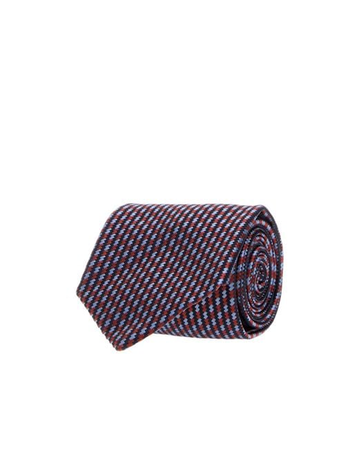 Brioni Purple Embroidered Tie for men