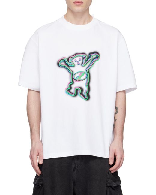 we11done White Graphic-Print Cotton T-Shirt for men