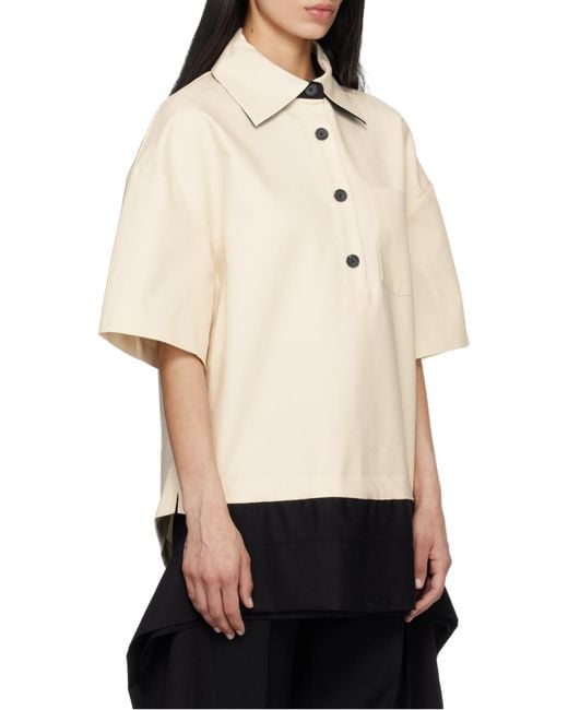 Entire studios White Contrast Hem Tie Polo Shirt