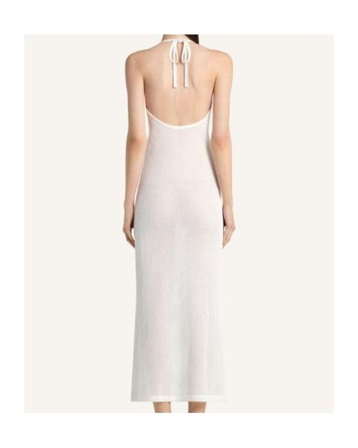 Courreges White Halter Neck Spaghetti Strap Maxi Dress