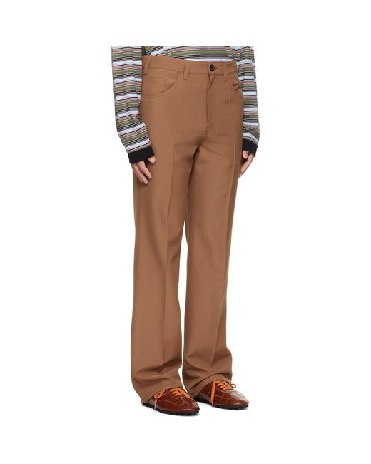 Marni Brown Five-Pocket Straight-Leg Pants for men