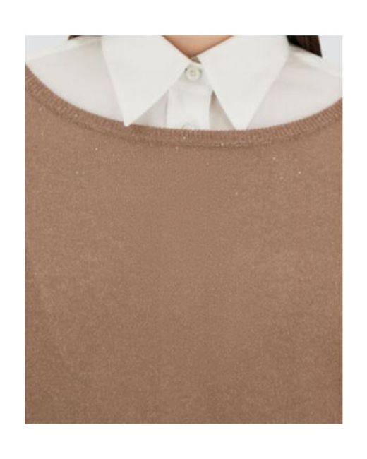 Herno Brown Sequinned Knitted Jumper